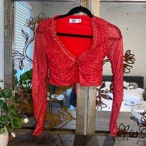 XS Red & Pink Heart tied top from Tiger Mist